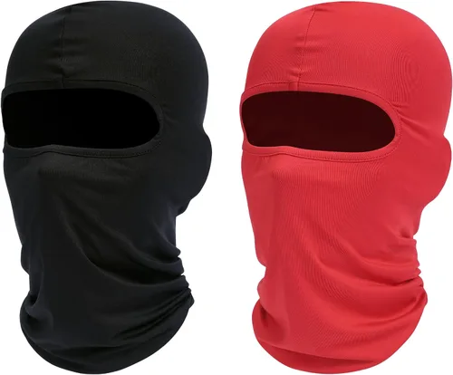 Vista 13 de ROXUN Pasamontañas de esquí, paquete de 2 unidades para motocicleta de Negro+calavera