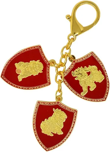 Vista 2 de Rojo 3 Celestial Shield Stand Protección Llavero W4264, Rojo