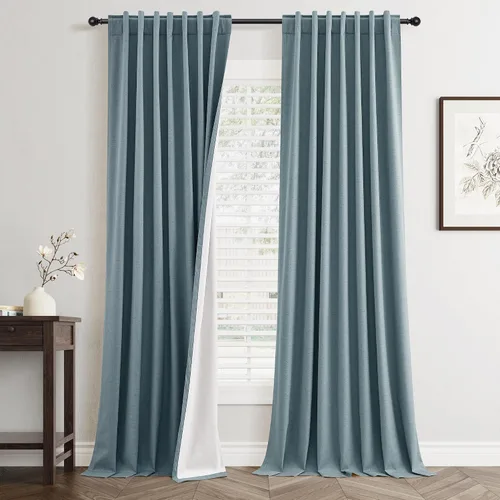 Vista 17 de Jowels - Cortinas opacas con pestaña trasera color beige cálido de 84 pulgadas de largo, 2 paneles para sala de estar y dormitorio, color beige
