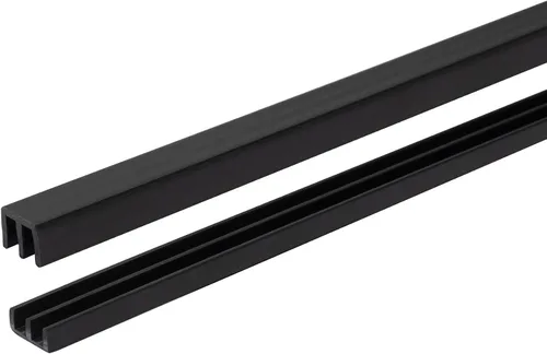 Vista 8 de Riel de puerta corredera de panel de 1/8 pulgadas, juego superior e inferior de plástico blanco de 36 pulgadas, fabricado en Estados Unidos, paquete