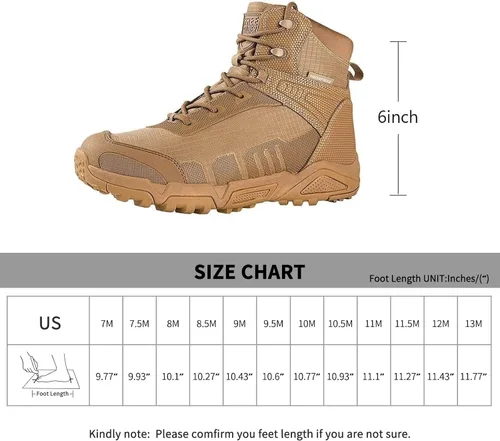 Vista 5 de FREE SOLDIER Men's Waterproof Hiking Boots Lightweight Work Boots Military Tactical Boots Durable Combat Boots