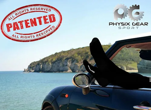 Vista 2 de Physix Gear - Calcetines de compresión 20-30 mmHg, para hombres y mujeres, para correr, enfermeras, espinillas, vuelo, viajes Negro