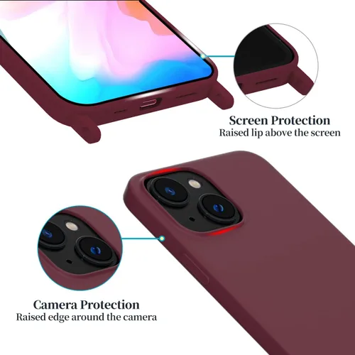 Vista 148 de Funda compatible con iPhone 8 Plus, iPhone 7 Plus/6 Plus/6S Plus con cordón, funda cruzada para iPhone con correa ajustable de silicona para iPhone