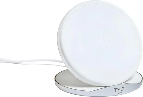 Vista 2 de TYLT Crest - Cargador inalámbrico redondo, almohadilla de carga inalámbrica rápida universal, certificado QI de 10 W Max, compatible con iPhone