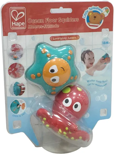 Vista 7 de Hape Ocean Floor Squirters Coloridos juguetes de baño para bebés y niños pequeños, coloridos juguetes de baño para bebés y niños pequeños, juego