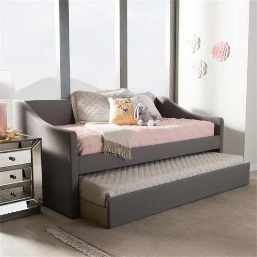 Vista 9 de Allora Sofá cama tapizado de tela moderna con nido en gris