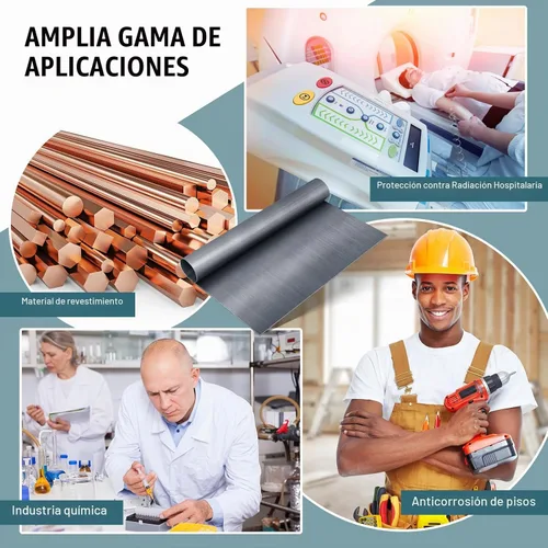 Vista 6 de Hicarer 2 láminas de plomo de hoja de plomo de 12 x 12 x 1/32 pulgadas para techo de bobina