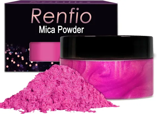 Vista 13 de Renfio Polvo de mica, polvo de mica de 60 colores para resina epoxi natural, pigmento de color, pigmento en polvo, botellas de 0.25 onzas, pigmentos