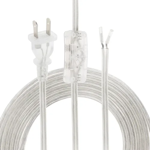 Vista 14 de RTNLIT Cable de lámpara de 6 pies con interruptor de botón de encendido/apagado y enchufe polarizado, extremos pelados listos para cableado, cable
