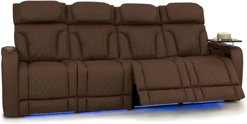 Vista 74 de Seatcraft Luminis 365 - Asiento de cine en casa (fila de 2 biplazas), color carmesí