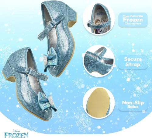 Vista 4 de Disney Zapatos - Correa plana Mary Jane con lazo para niñas, disfraz de princesa de personaje para niños, disfraz de flores, para fiesta escolar