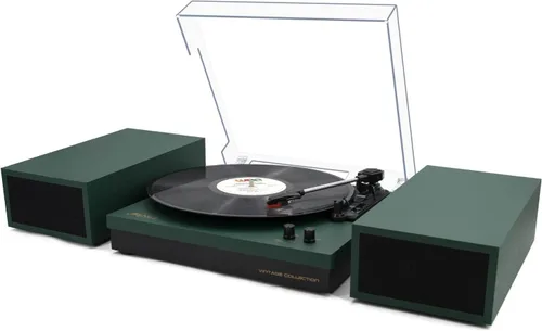 Vista 11 de LP&No.1 - Tocadiscos con altavoces estéreo incorporados, control LED, tocadiscos de vinilo de 3 velocidades con transmisión por correa