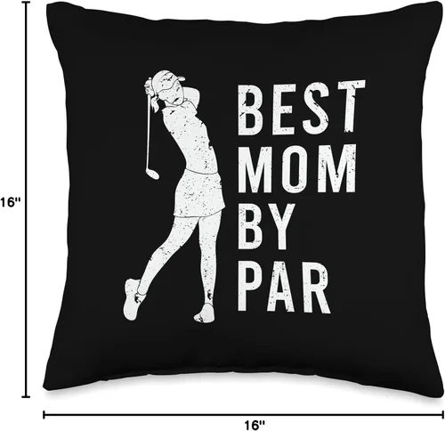 Vista 4 de Funny Best Mom By Par Tee Mom Mothers Day Best Par - Cojín retro divertido para el día de la madre, para amantes del golf, 16 x 16 pulgadas