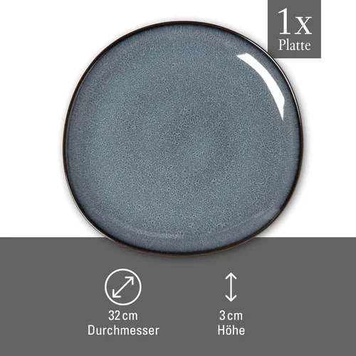 Vista 4 de like. by Villeroy & Boch Lave Gris - Plato para servir, 12.5 x 12.5 x 1.25 pulgadas