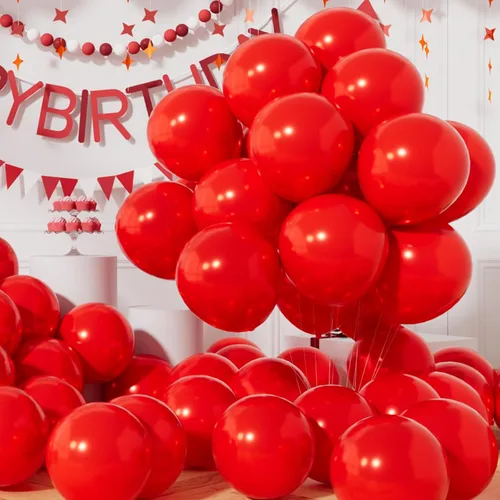 Vista 9 de AULE Globos metálicos negros de 12 pulgadas, 50 globos de látex negros, helio cromado, globo grueso brillante, decoración perfecta para fiesta