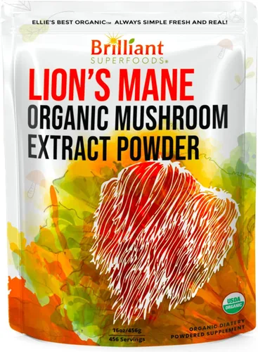 Vista 9 de Ellie's Best Suplemento orgánico de mezcla de extracto de polvo de 7 hongos, 114 porciones Cordyceps de doble extracción de alta potencia, Reishi