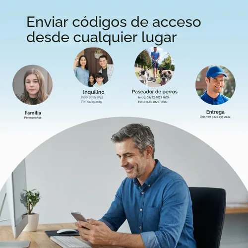 Vista 4 de ULTRALOQ U-Bolt Pro WiFi - Cerradura inteligente con manija, juego de cerradura de puerta sin llave con huella digital y palanca, cerradura