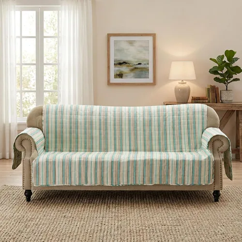 Vista 4 de Barefoot Bungalow Atlantis Funda reversible - Protector de muebles - Sofá - Jade