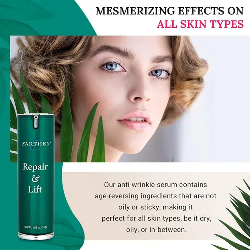 Vista 7 de Earthen Repair & Lift - Suero facial antienvejecimiento con péptidos, reafirma, levanta, reduce arrugas y líneas finas, aumenta la elasticidad