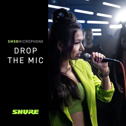 Vista 7 de Micrófono dinámico profesional Shure SM58 Pro con cable XLR de 25 pies - Micrófono cardioide para estudio profesional y actuación en vivo