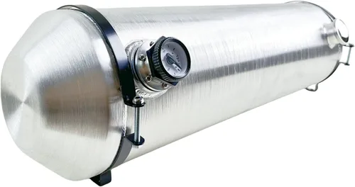 Vista 2 de JSD - Tanque de gas redondo de aluminio hecho girar de 12 galones, 10 x 36 pulgadas, con llenado de extremo de calibre de nivel, salida NPT de 1/4