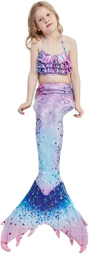 Vista 6 de Conjunto de traje de baño con cola de sirena para niñas, traje de baño de princesa