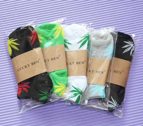 Vista 7 de 5 pares de calcetines de algodón cálido unisex de marihuana con hojas de marihuana de EE. UU. 5-9.5 (M, 2nd Match), Varios