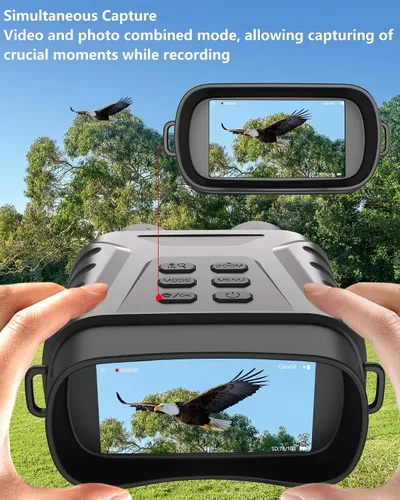 Vista 6 de Gafas de visión nocturna 4K, binoculares, regalo para hombres y adultos, zoom digital 8X, potente luz IR ajustable, visión de hasta 1312 pies