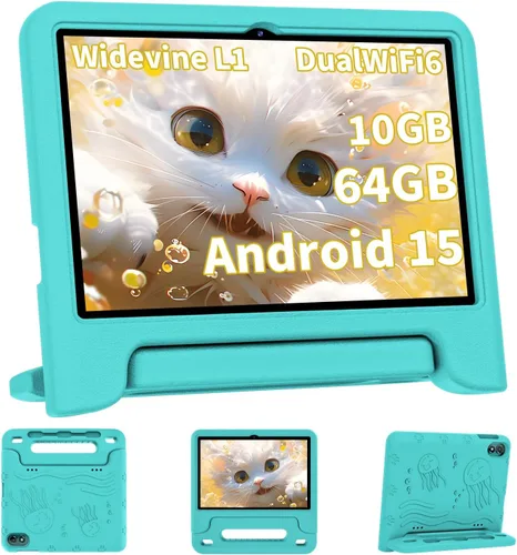 Vista 9 de COLORROOM Tablet Android 15 actualizada 2026, tableta para niños de 10 pulgadas, CPU Octa-Core, 10 GB+64 GB+1 TB Expandir tabletas para niños
