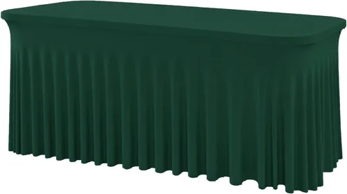 Vista 46 de Mantel rectangular de elastano negro, funda elástica ajustada para mesas rectangulares de 1,8 m, falda de mesa elástica sin arrugas para decoración