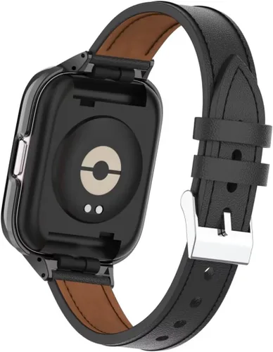 Vista 3 de Compatible con Xiaomi Redmi Watch 3 Active Bands, correa de repuesto de cuero para pulsera con marco de metal para Redmi Watch 3 Active