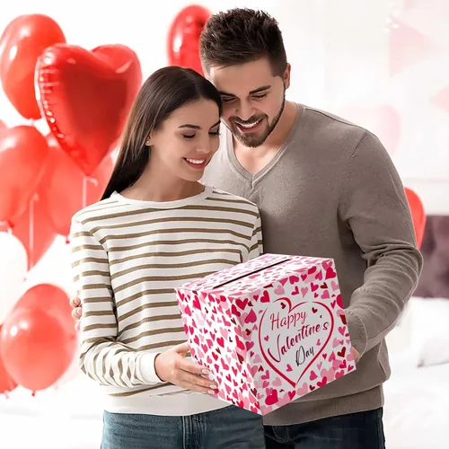 Vista 7 de Hxezoc Caja de Tarjetas de San Valentín Recuerdos Buzón Feliz Día de San Valentín Caja de Cartón para Aula de Niños, Día de San Valentín, Baby