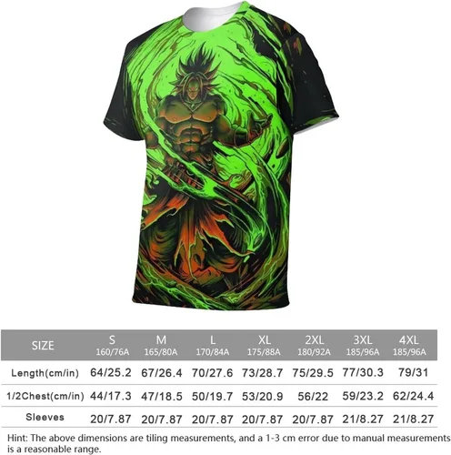 Vista 2 de Saiyajin Broly - Camisetas casuales para hombre, manga corta, unisex, cuello redondo, camisetas para jóvenes y adultos