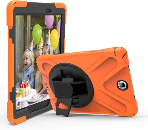 Vista 10 de IVY Funda con función atril de 360 grados compatible con Samsung Galaxy Tab A 9.7 2015 (SM-T550) con correa para la muñeca y correa para el hombro