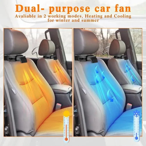 Vista 6 de Baquler 2 Piezas 12 V 150 W Calentador de Coche Ventilador Invierno Desempañador y Descongelador de Parabrisas Calentadores de Asiento 2 en 1