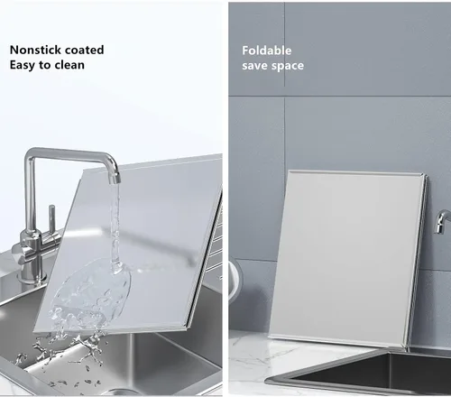 Vista 7 de Protector contra salpicaduras para cocinar alto de 3 lados para estufa y sartén, pantalla antisalpicaduras de grasa para cocina, protector de pared