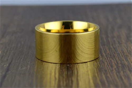 Vista 6 de Fashion Month Anillo de acero inoxidable de 0.394in de ancho para hombre y mujer, color plateado, oro rosa de 18 quilates, banda grande y pulida