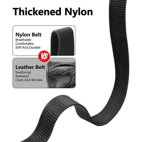 Vista 7 de Cinturones tácticos con hebilla de liberación rápida resistente para hombres 1.5 "cinturón de trabajo web Caqui