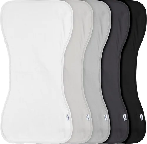 Vista 15 de Gerber Paños unisex para eructos para bebé, paquete de 5, azul dorado, tamaño 10.5 x 21 pulgadas