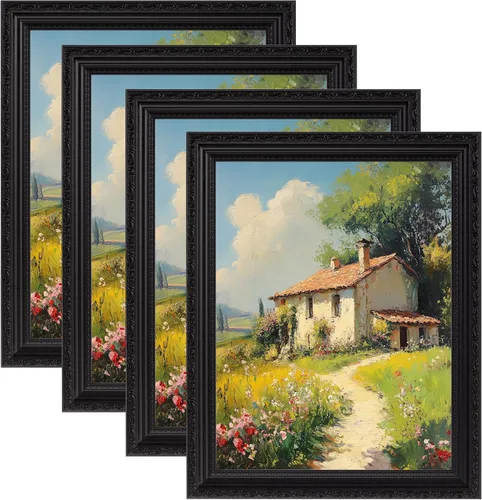 Vista 57 de eletecpro 8x10 Vintage Picture Frame, Glass Cover, Gold, 4-Pack Dorado