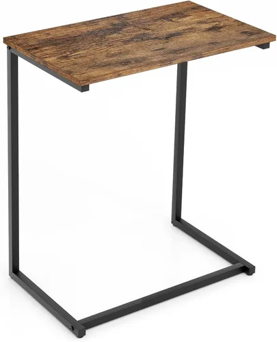 Vista 12 de Tangkula C-Shaped End Table, Vintage Accent Couch Table with Heavy-Duty Metal Frame for Coffee/Snacks/Laptop, 26.5" Side Table for Bed, Sofa