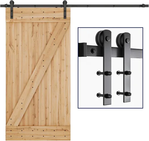 Vista 12 de SMARTSTANDARD Kit de herrajes para puerta corrediza de granero de 4 pies