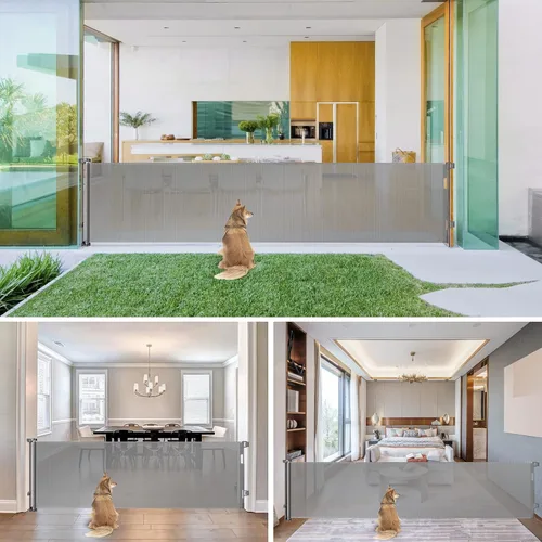 Vista 7 de Puerta retráctil extra ancha de 90 pulgadas para bebés, puerta larga para perros para amplias aperturas, puerta grande para mascotas para interiores