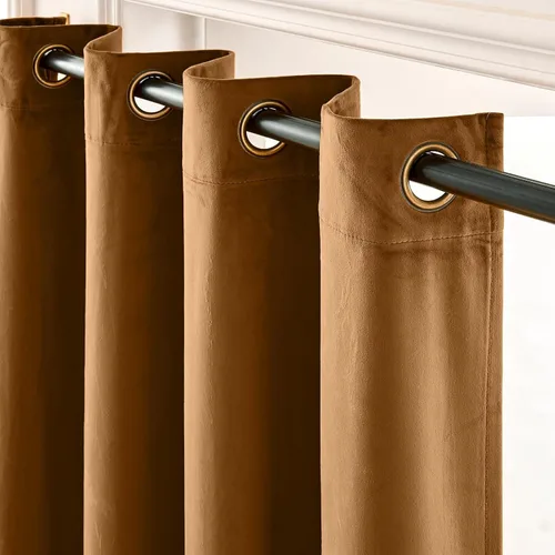 Vista 17 de Lazzzy Cortinas opacas de terciopelo beige de 84 pulgadas de largo con aislamiento térmico para oscurecer la habitación, cortinas forradas de lujo