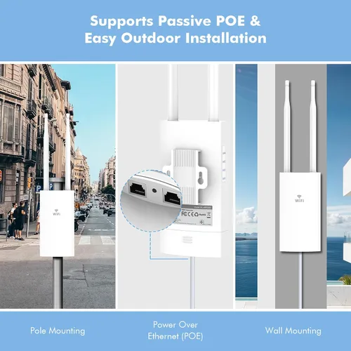 Vista 3 de AC1200 Extensor WiFi para exteriores, punto de acceso al aire libre
