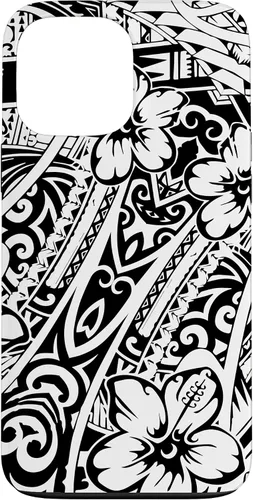 Vista 24 de iPhone 16 lindo tatuaje polinesio hawaiano tribal samoano patrón caso