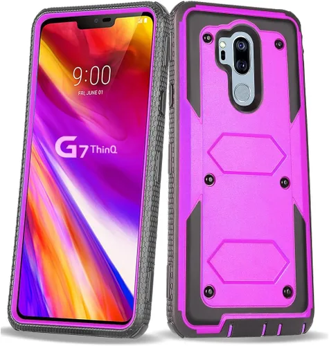 Vista 11 de Asuwish Funda de teléfono para LG G7 ThinQ cubierta híbrida a prueba de golpes de cuerpo completo protector resistente accesorios de celular LGG7