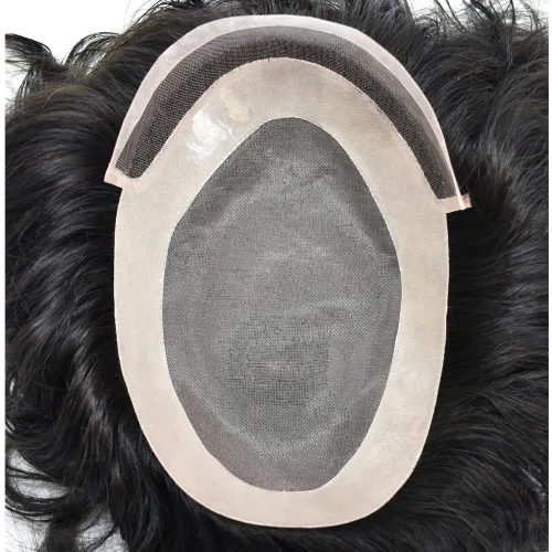 Vista 3 de Sistema de cabello europeo para hombre, tupé europeo para hombres, sistema de reemplazo de cabello humano real, pieza de cabello mono fino para #1