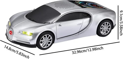 Vista 18 de WSTER Altavoz Bluetooth de lujo modelo de automóvil deportivo con sonido HD, emparejamiento estéreo TWS, pantalla de visualización, micrófono Azul