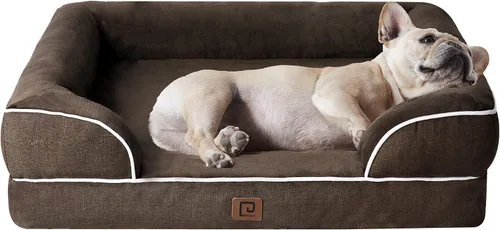 Vista 114 de EHEYCIGA – Cama ortopédica impermeable para perros pequeños, de espuma viscoelástica tipo caja de huevos, con bordes elevados y base antideslizante